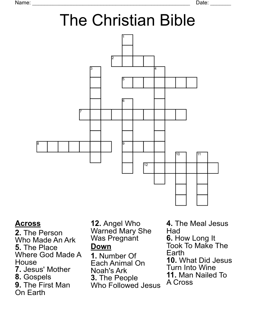 The Christian Bible Crossword