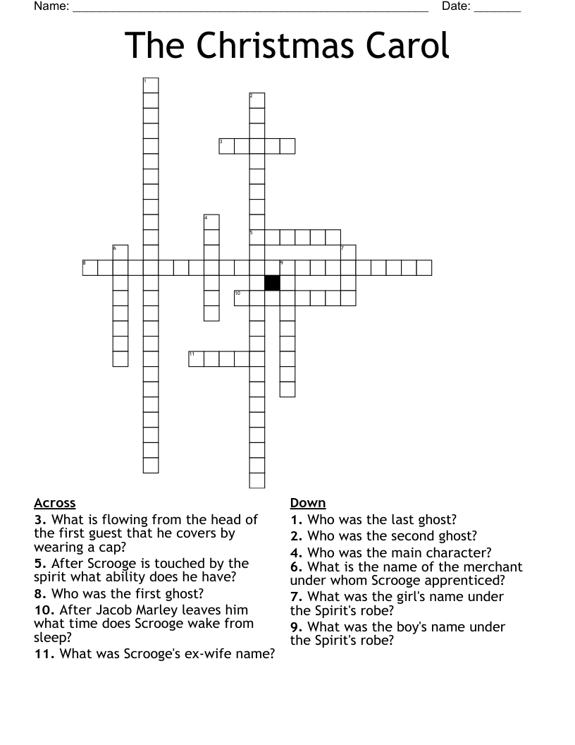 The Christmas Carol Crossword