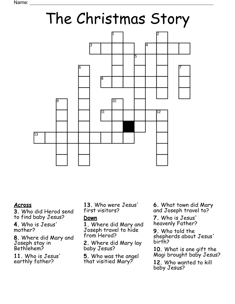 The Christmas Story Crossword