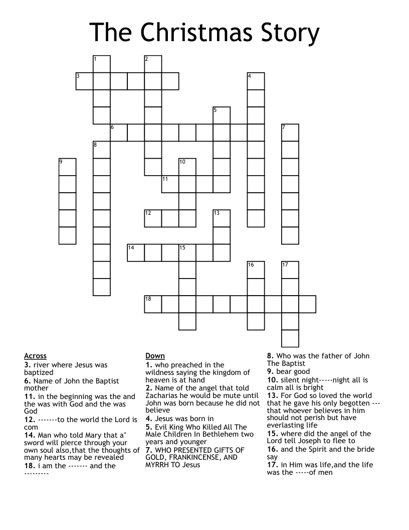 The Christmas Story Crossword