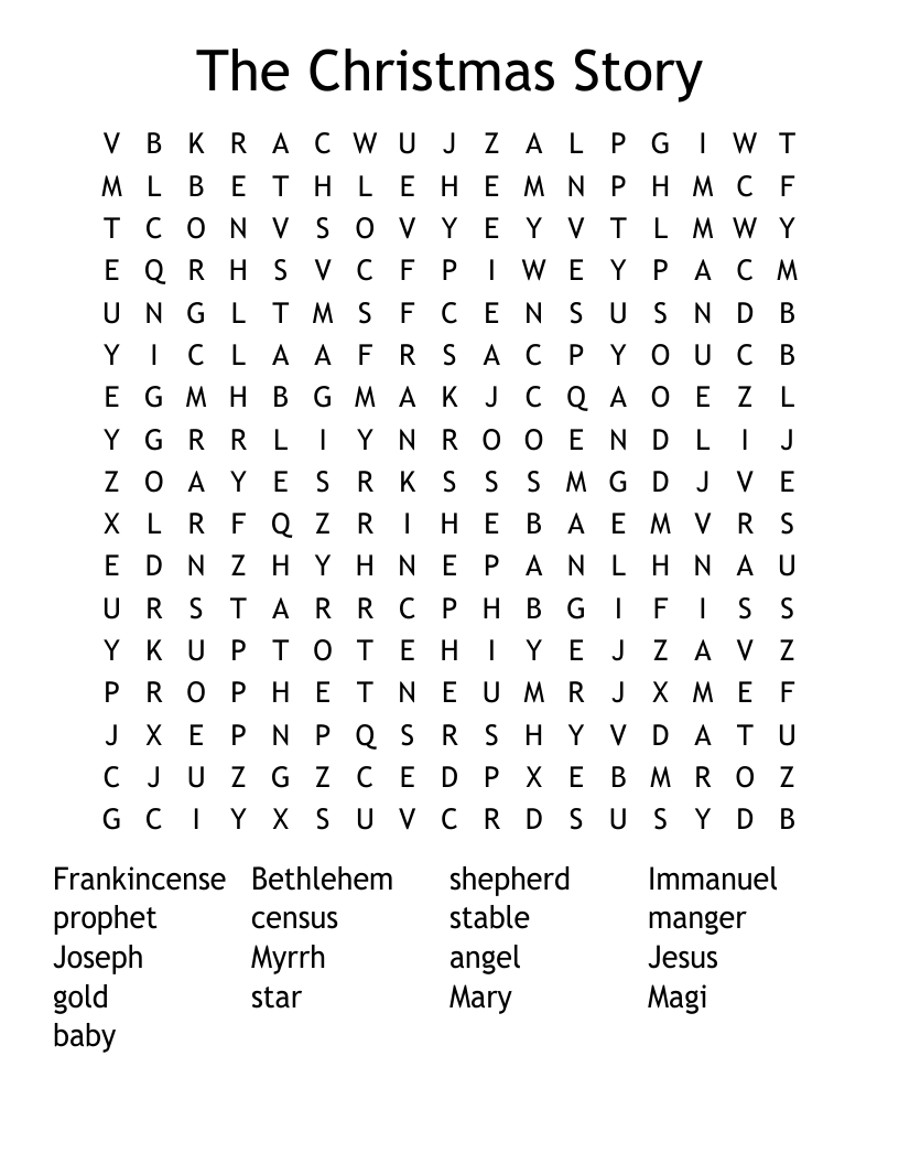 The Christmas Story Word Search
