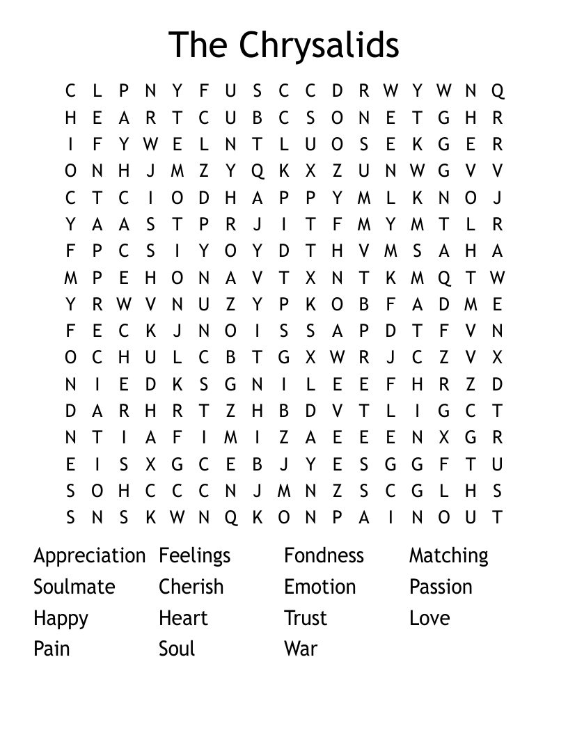 The Chrysalids Word Search