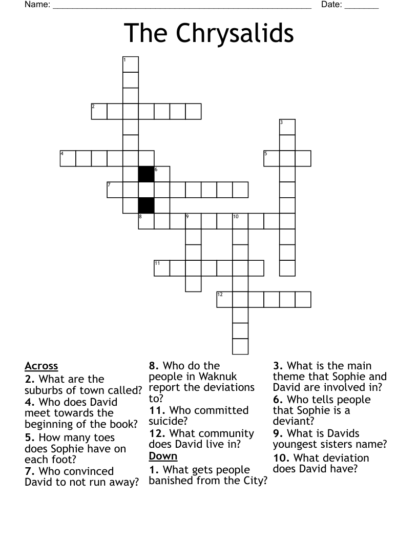The Chrysalids Crossword