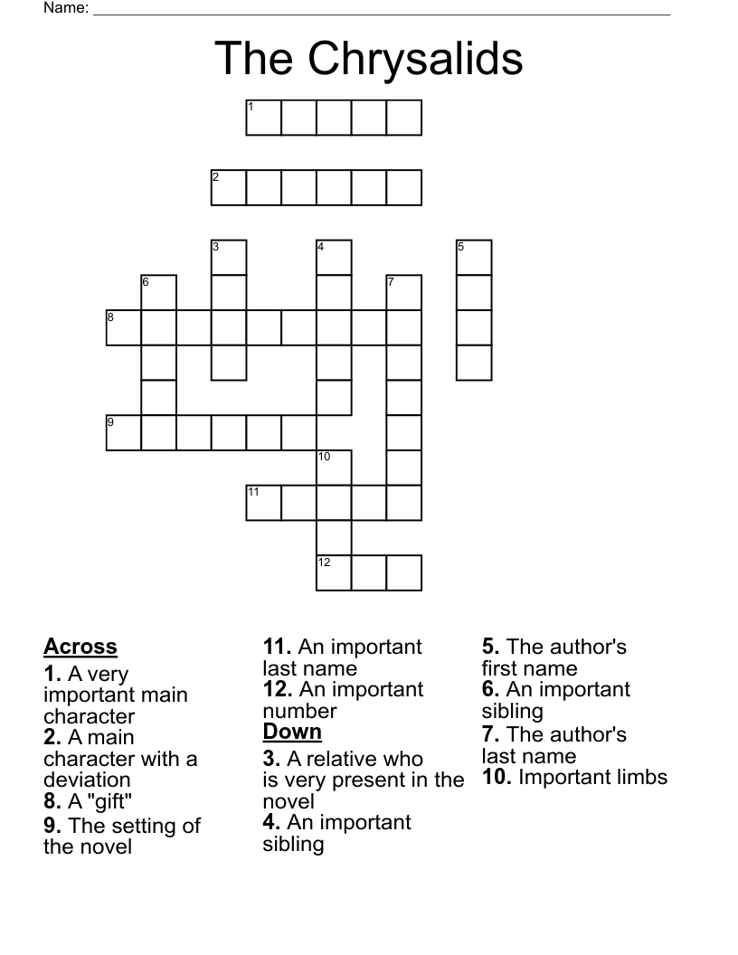 The Chrysalids Crossword
