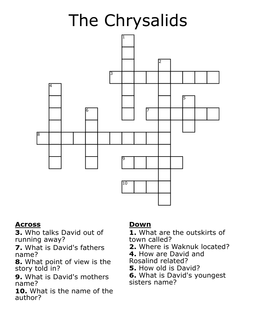 The Chrysalids  Crossword