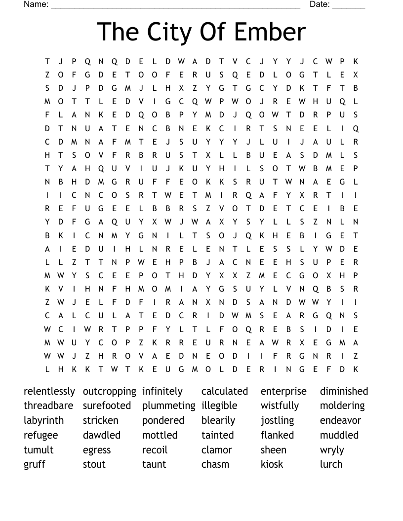 The City Of Ember Word Search