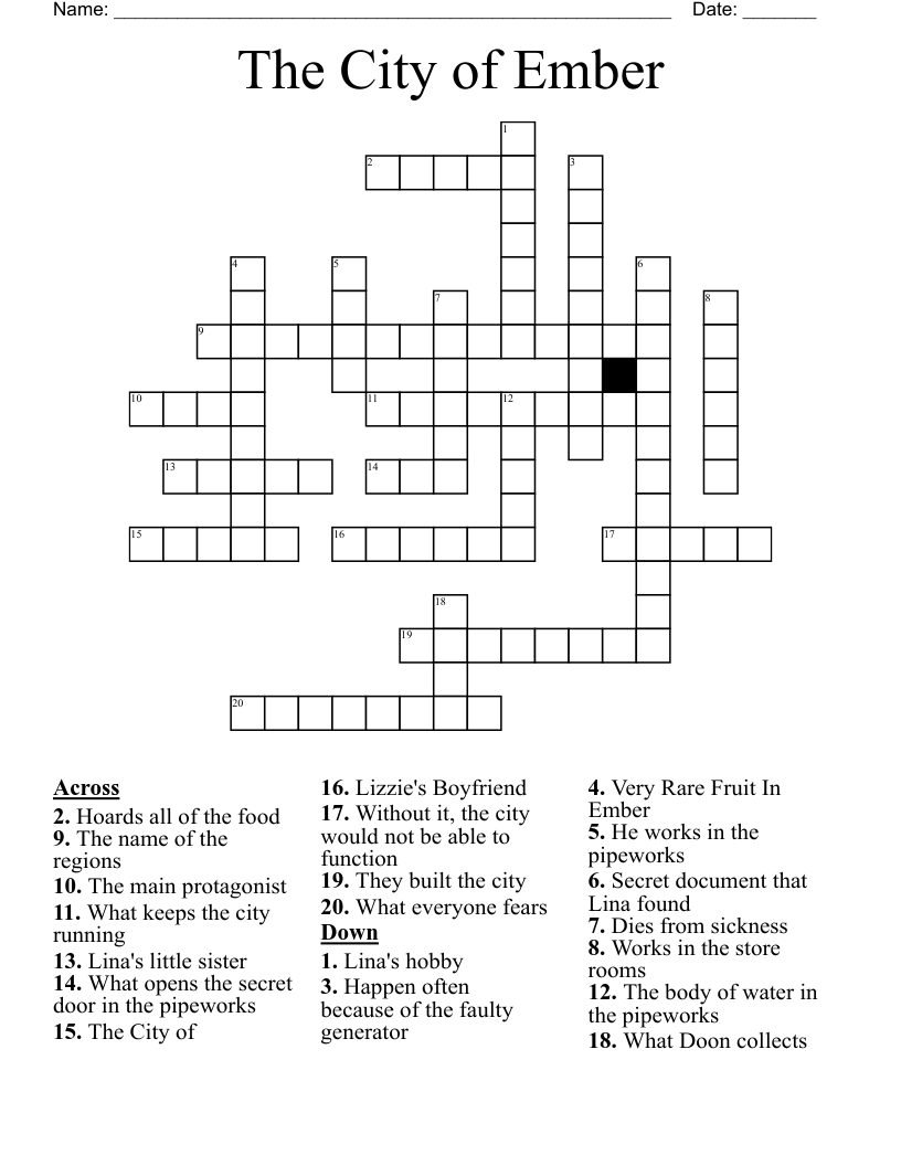 The City of Ember Crossword