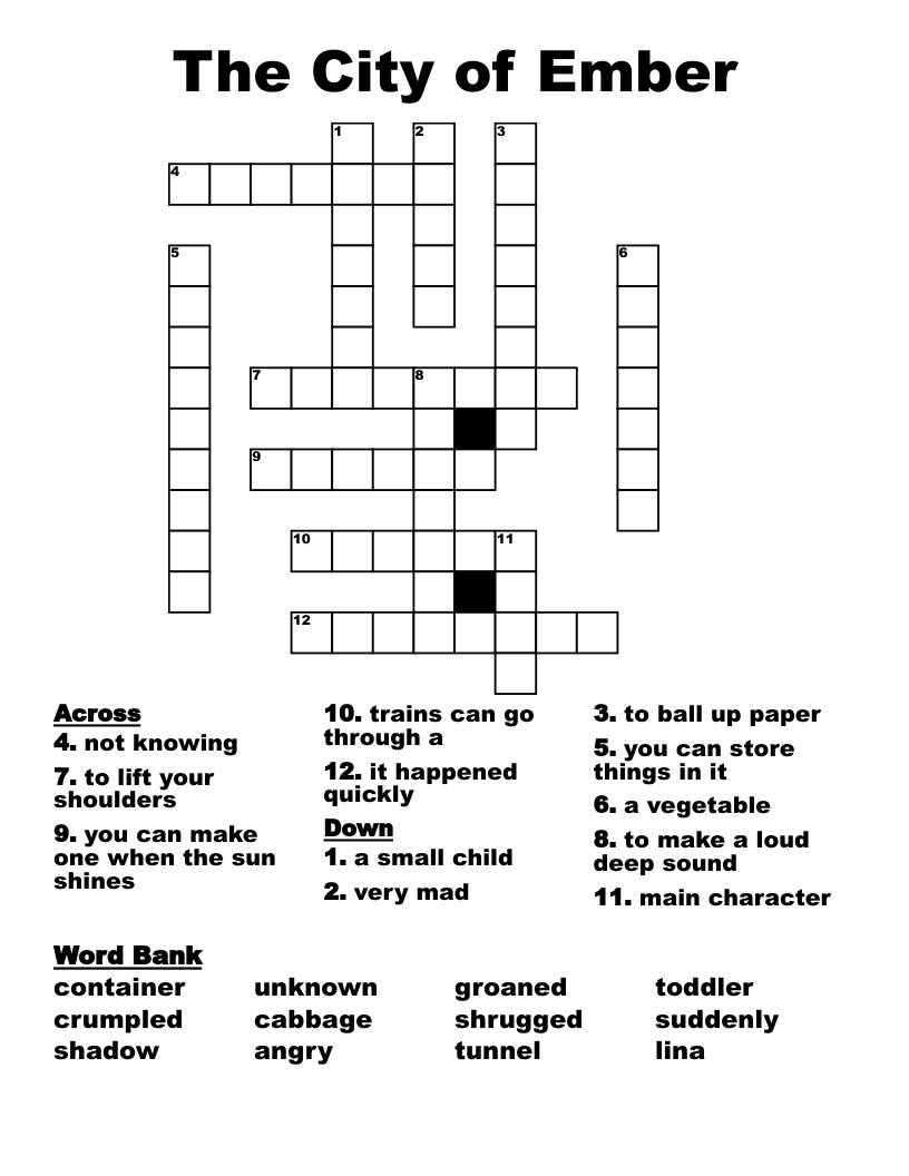 The City of Ember Crossword
