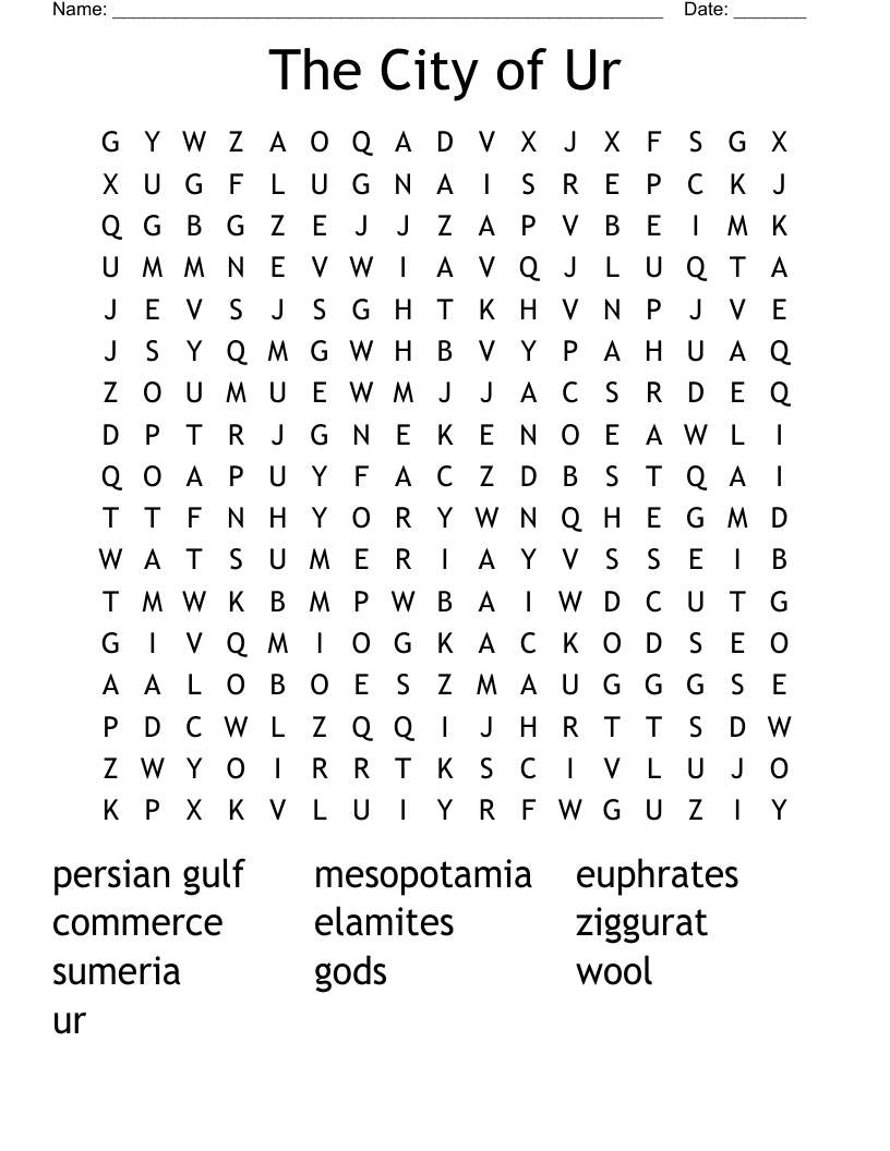 The City of Ur Word Search