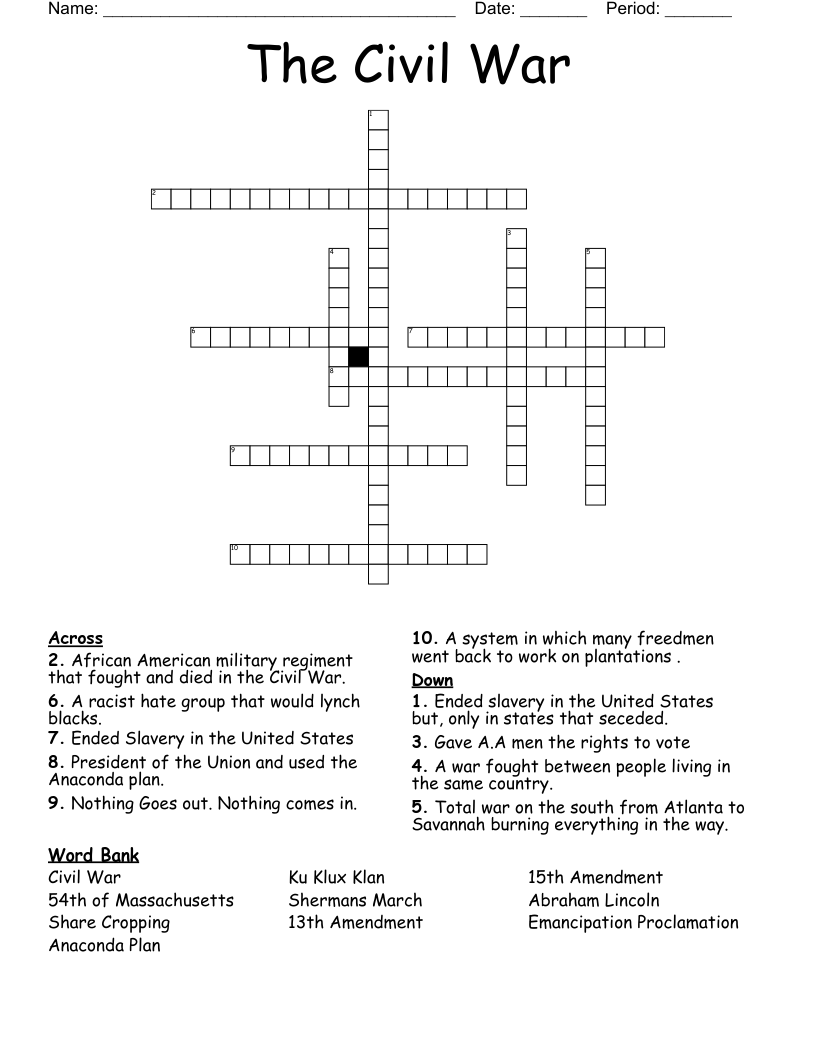 The Civil War Crossword