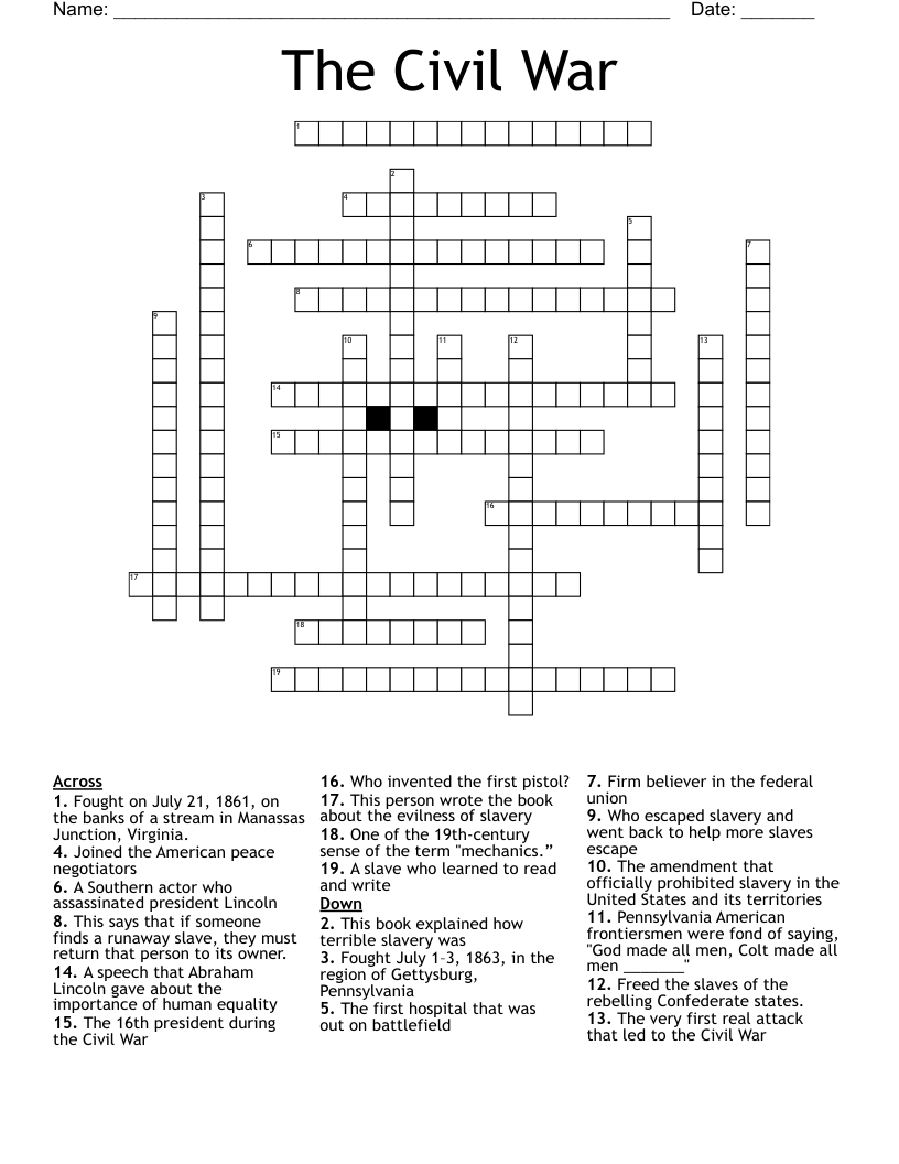 The Civil War Crossword