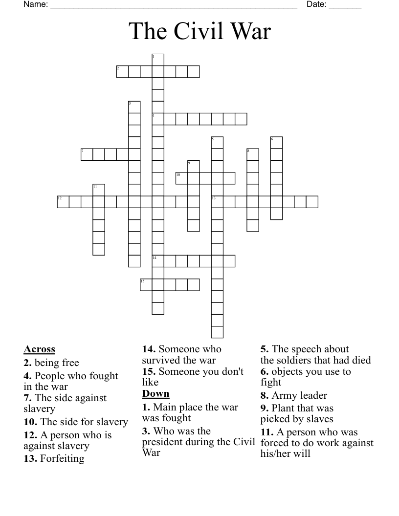 The Civil War Crossword