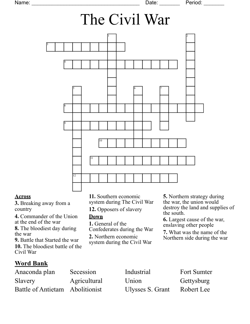 The Civil War Crossword