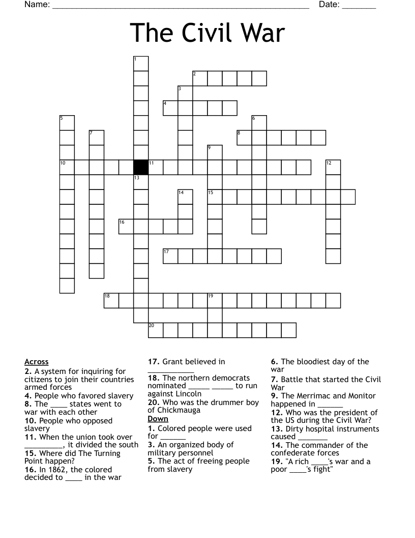 The Civil War Crossword