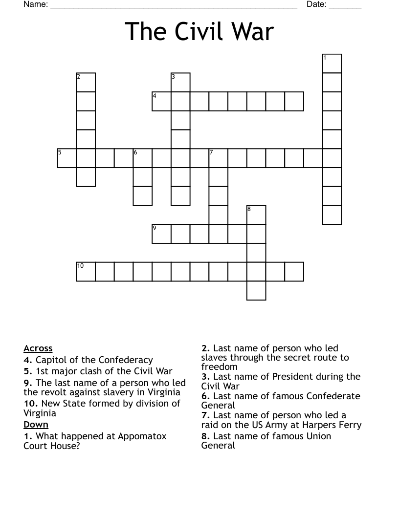 The Civil War Crossword