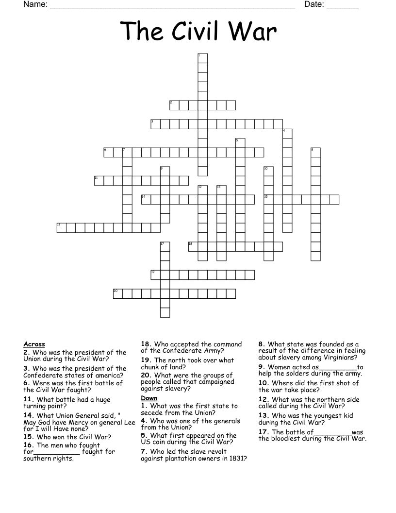 The Civil War Crossword