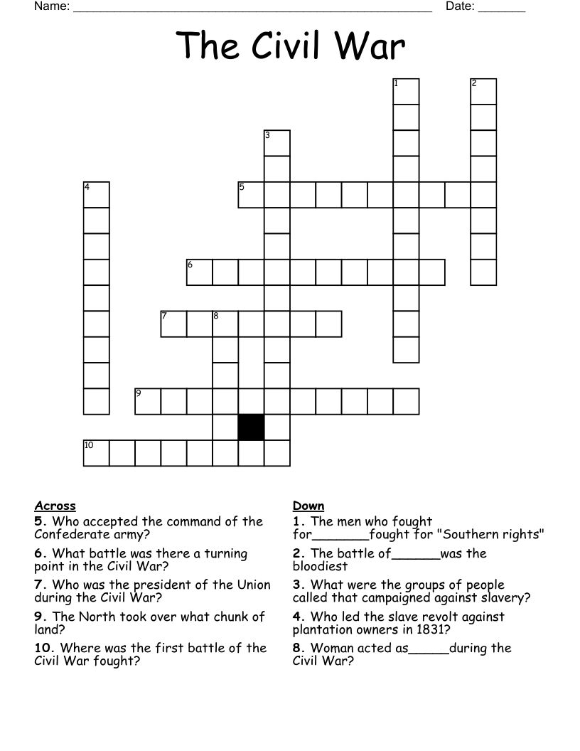 The Civil War Crossword