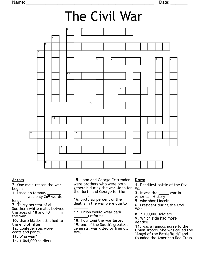 The Civil War Crossword