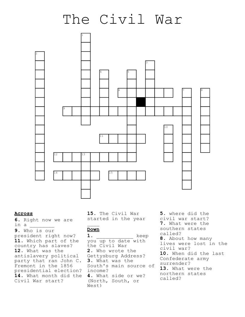 The Civil War Crossword