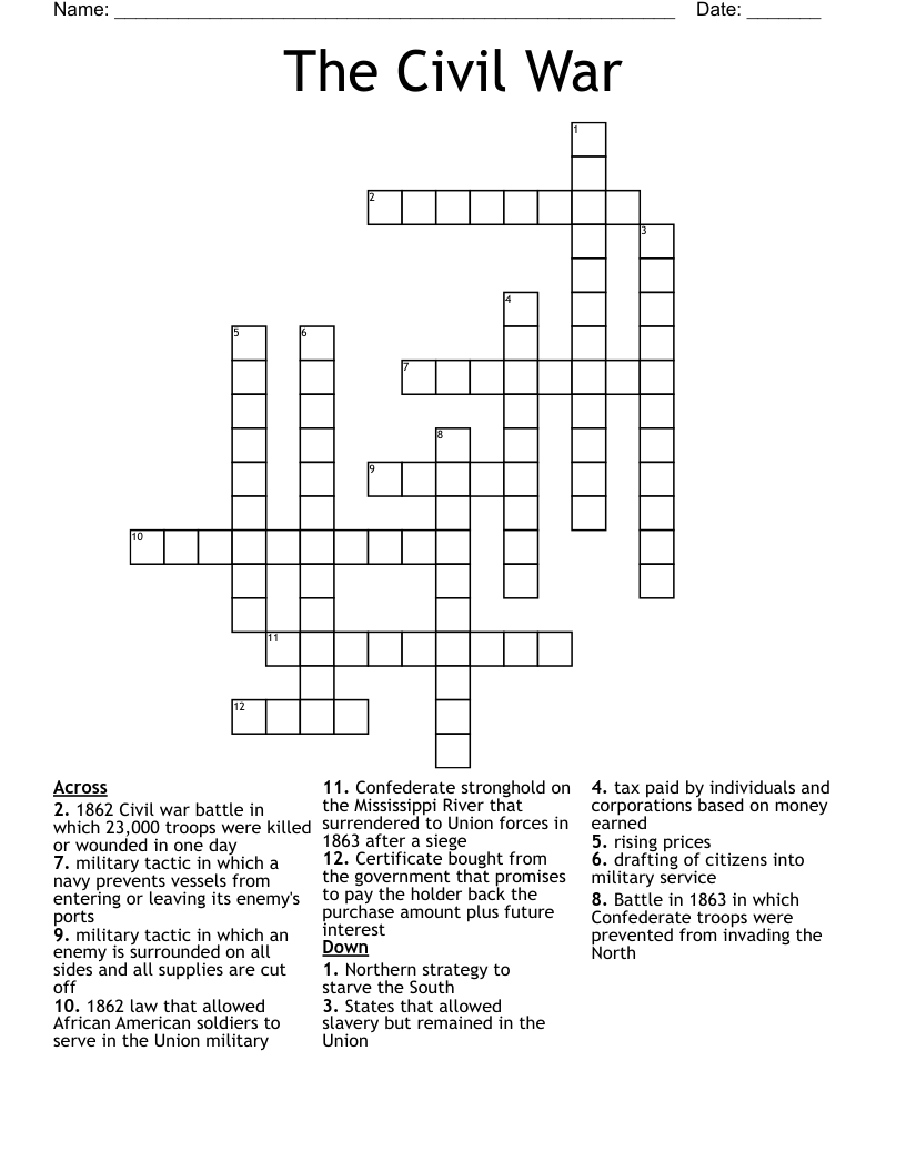 The Civil War Crossword