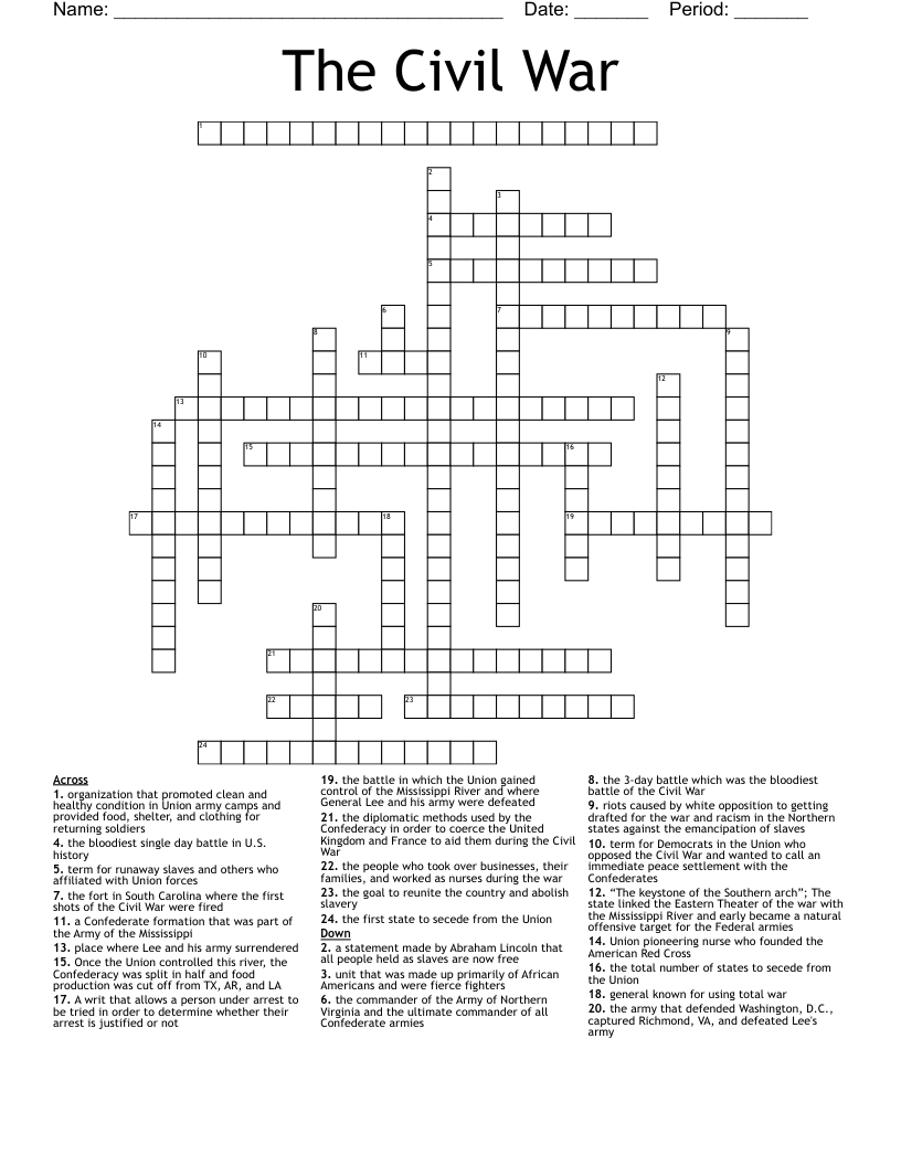 The Civil War Crossword