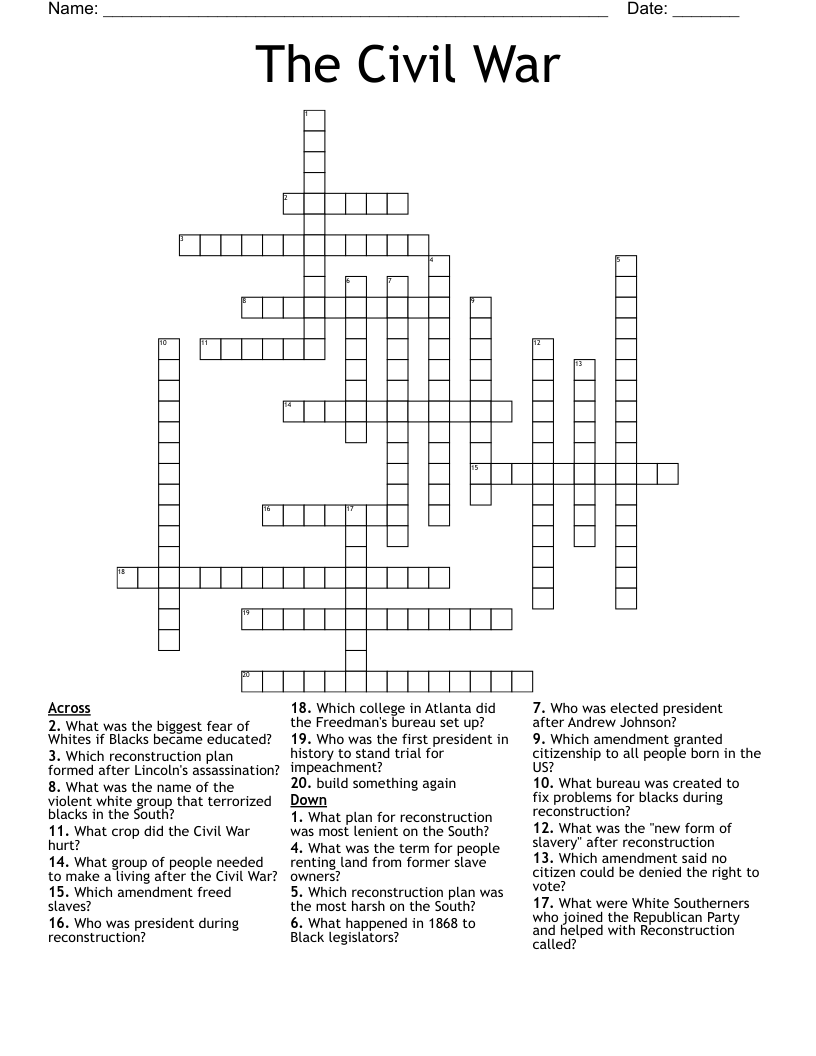 The Civil War Crossword