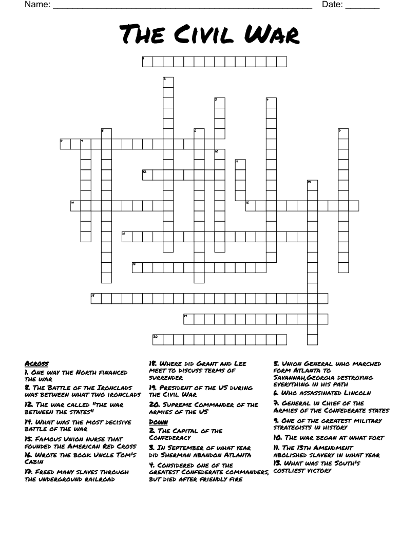 The Civil War Crossword