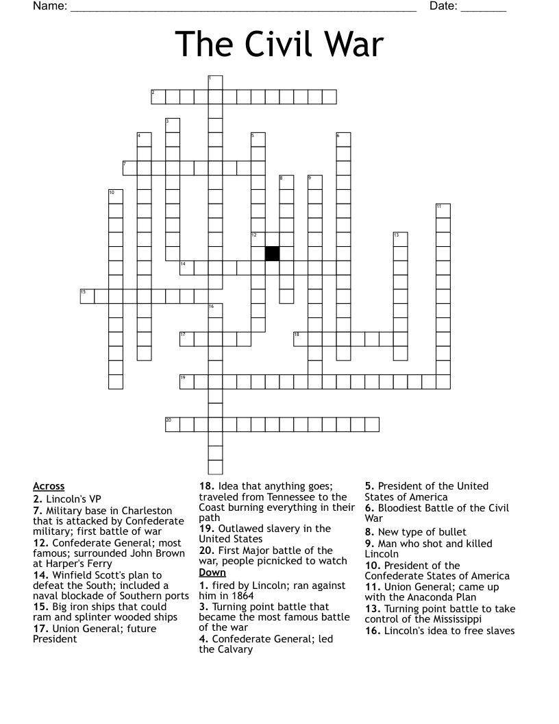 The Civil War Crossword