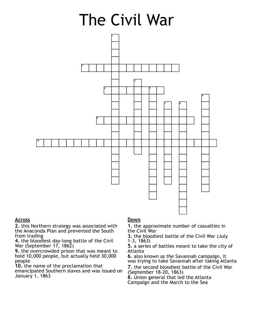 The Civil War Crossword