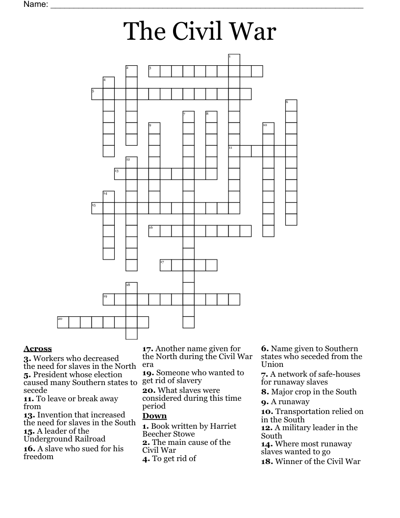 The Civil War Crossword