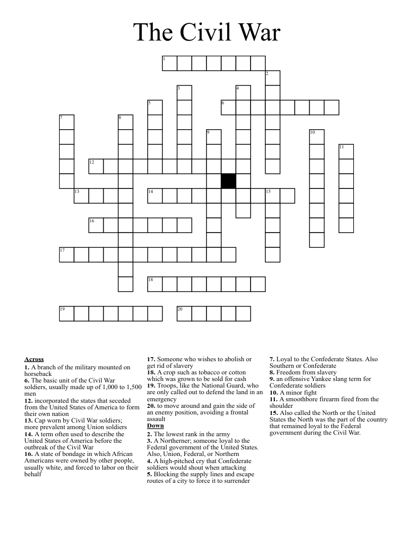 The Civil War Crossword