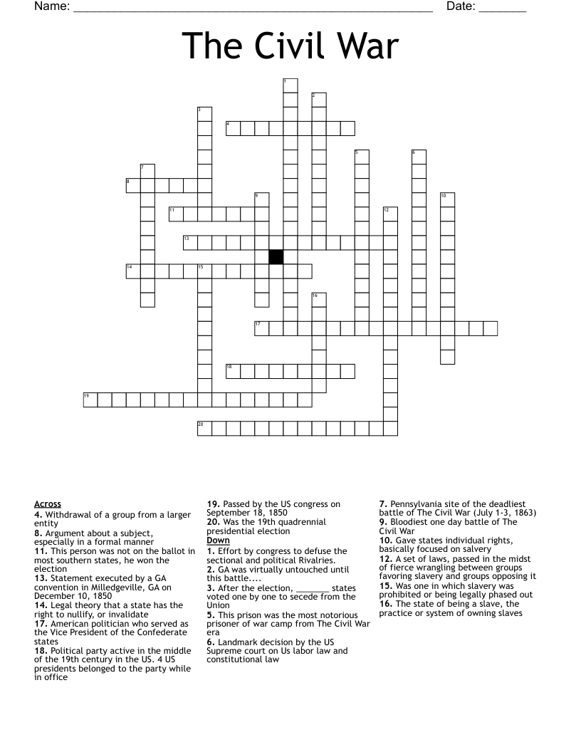 The Civil War Crossword