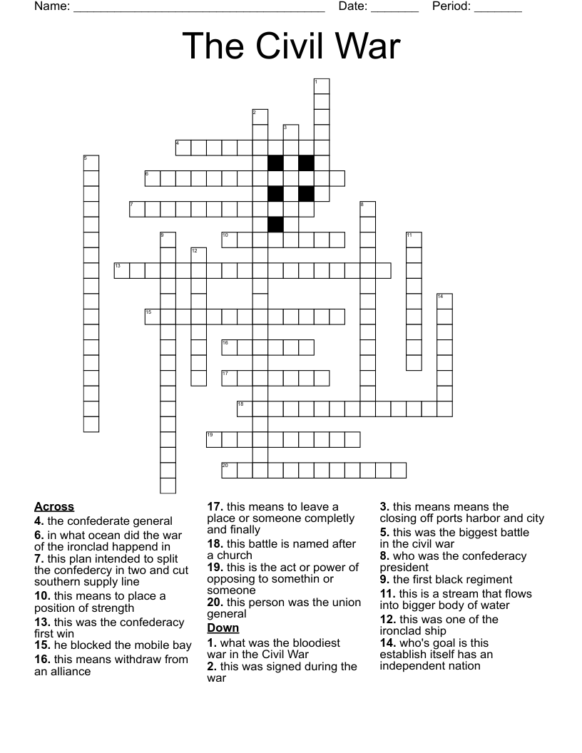 The Civil War Crossword