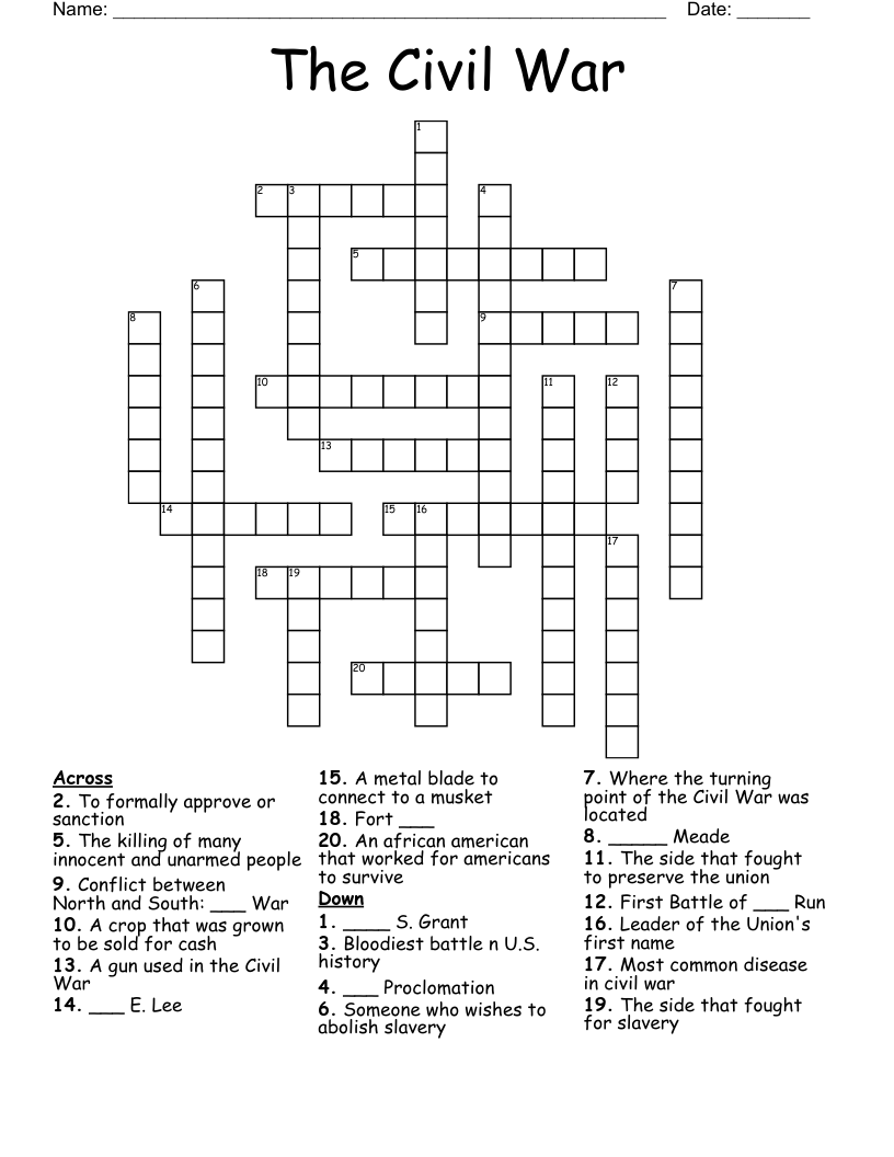 The Civil War Crossword