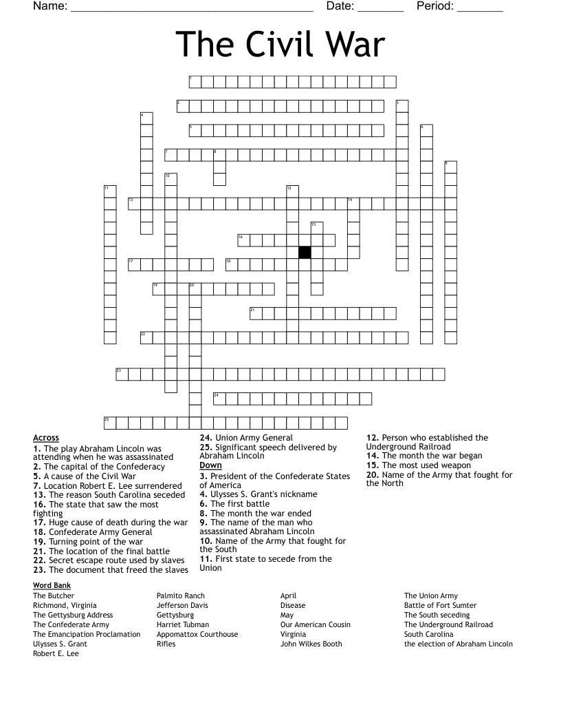 The Civil War Crossword