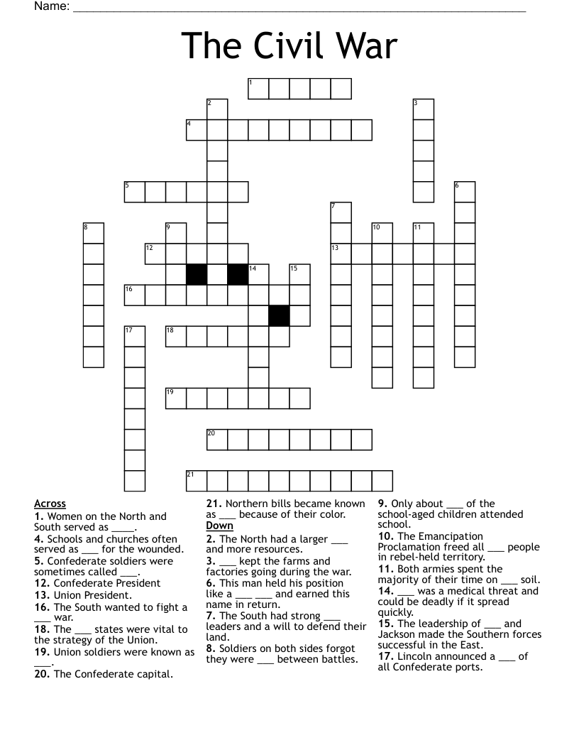 The Civil War Crossword