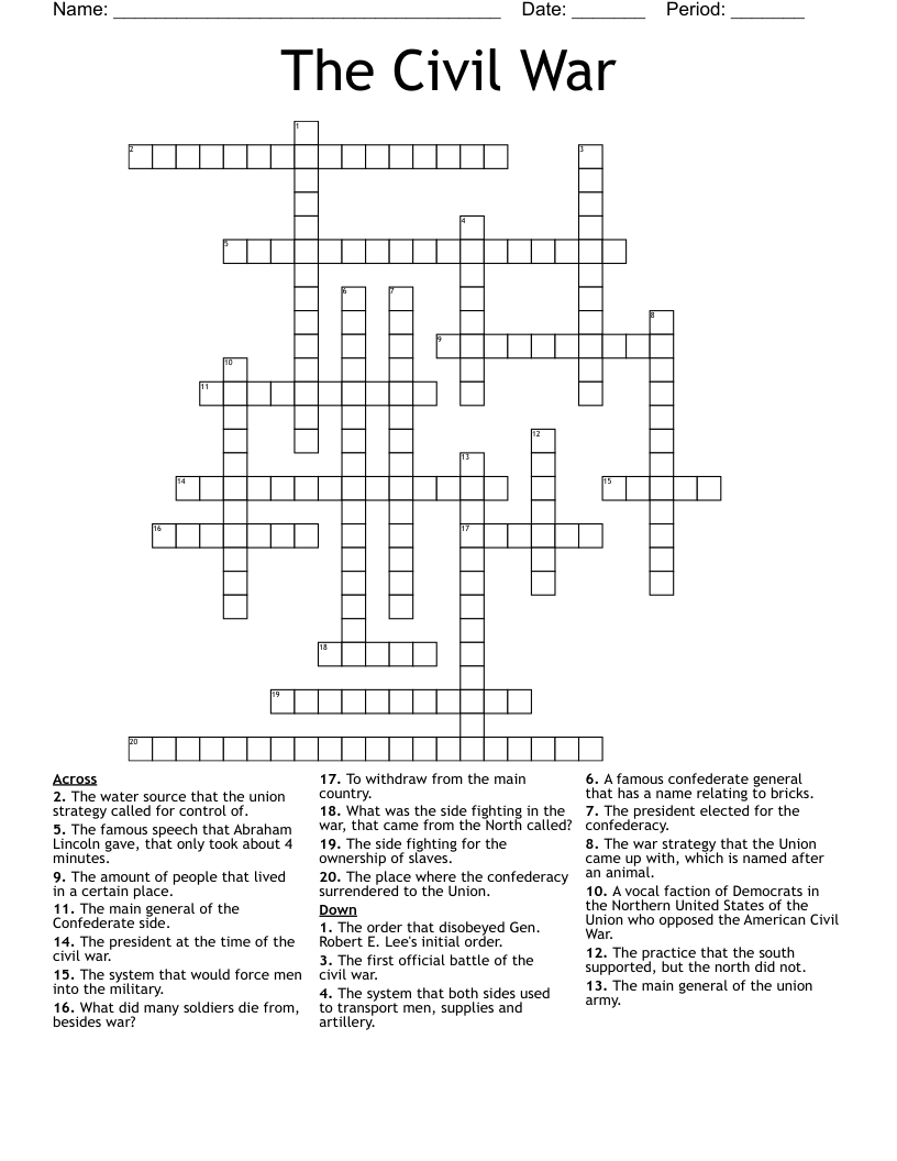 The Civil War Crossword