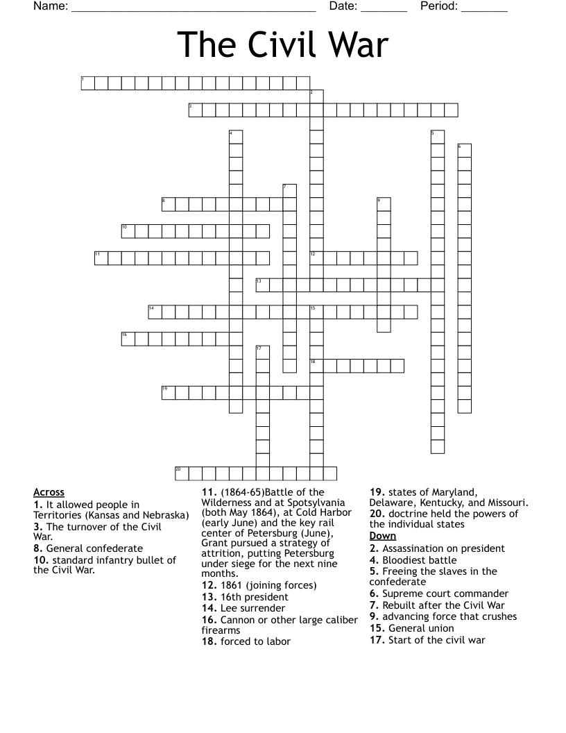 The Civil War Crossword