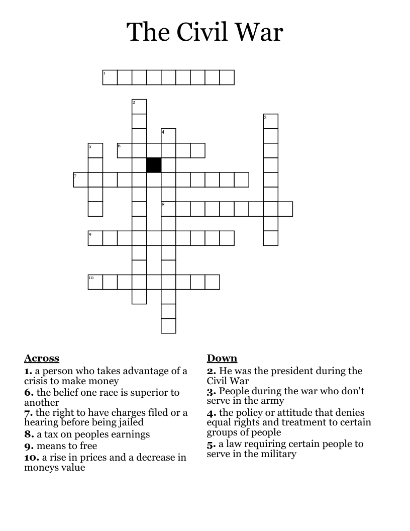 The Civil War Crossword