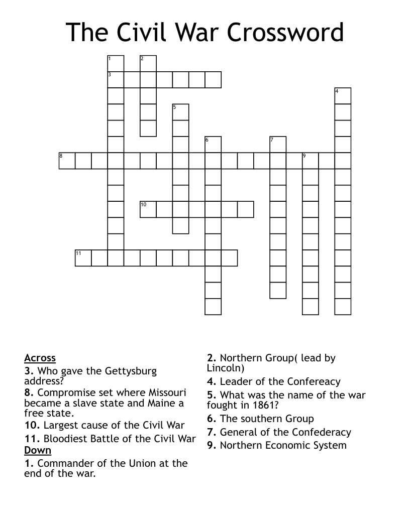 The Civil War Crossword