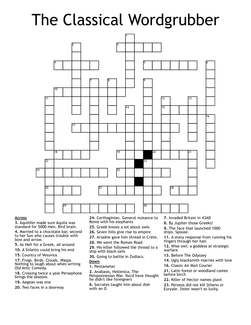 The Classical Wordgrubber Crossword