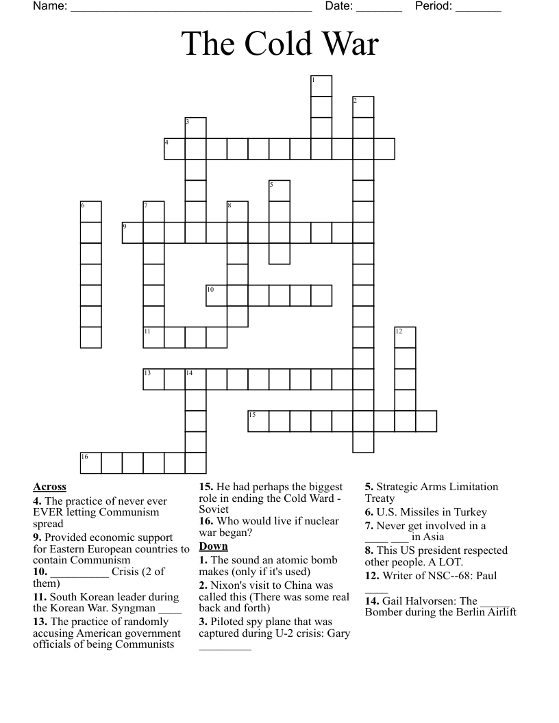 The Cold War Crossword