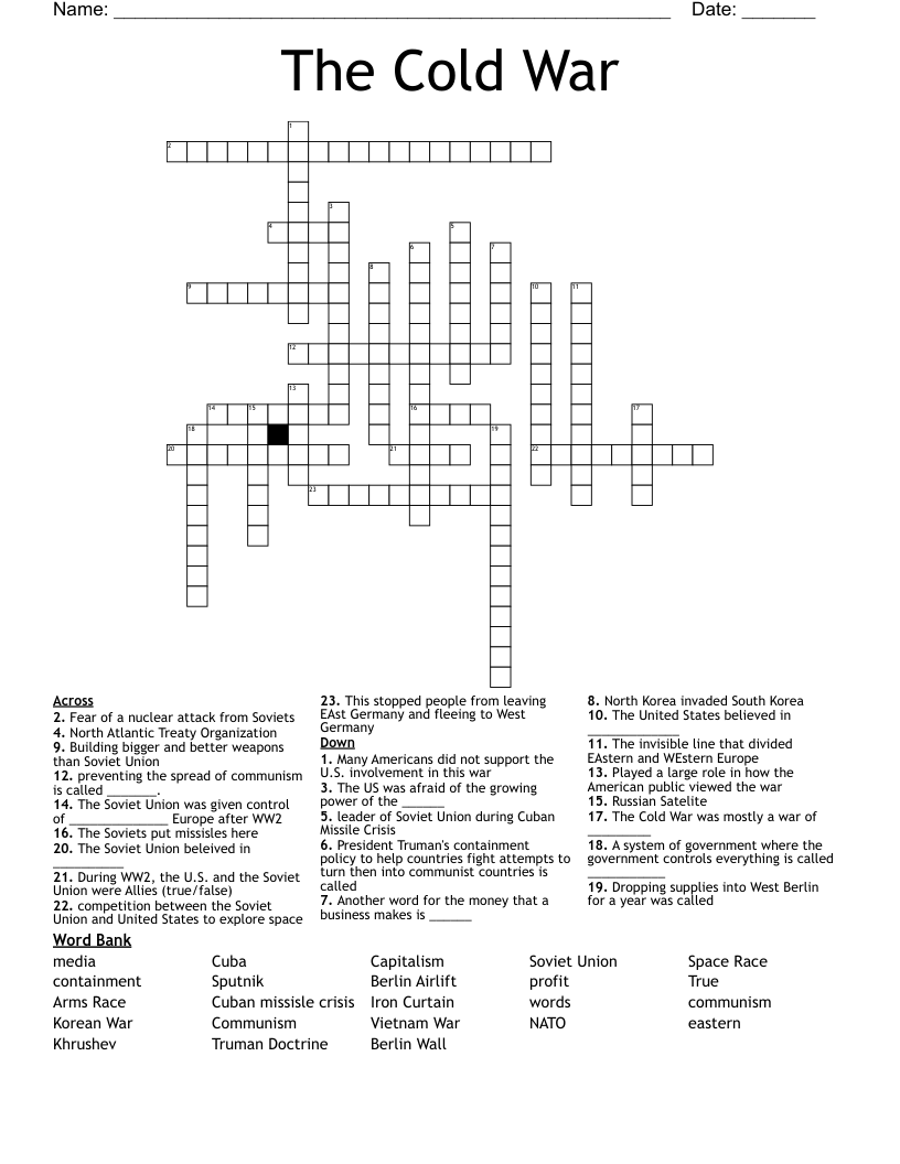 The Cold War Crossword