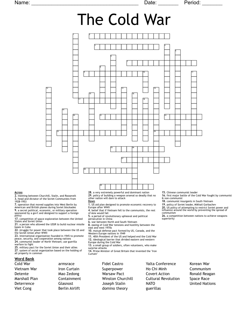 The Cold War Crossword