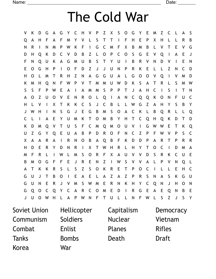 The Cold War Word Search