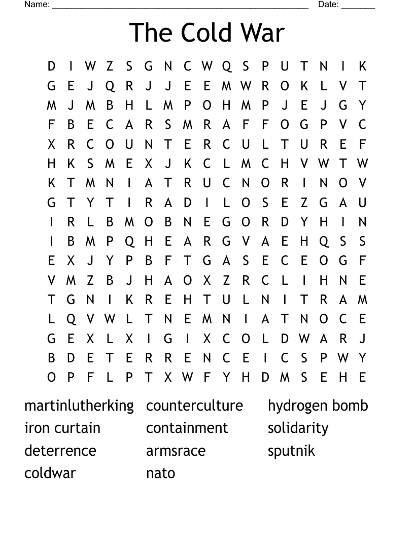 The Cold War Word Search