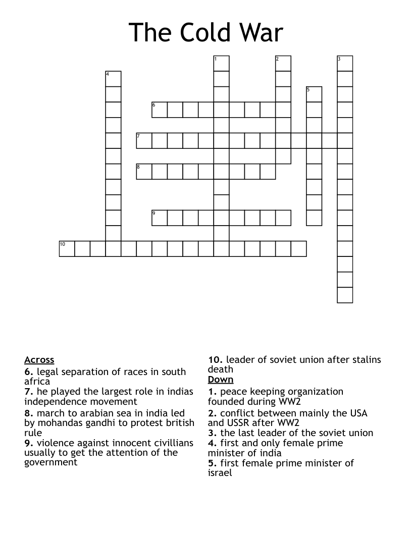 The Cold War Crossword