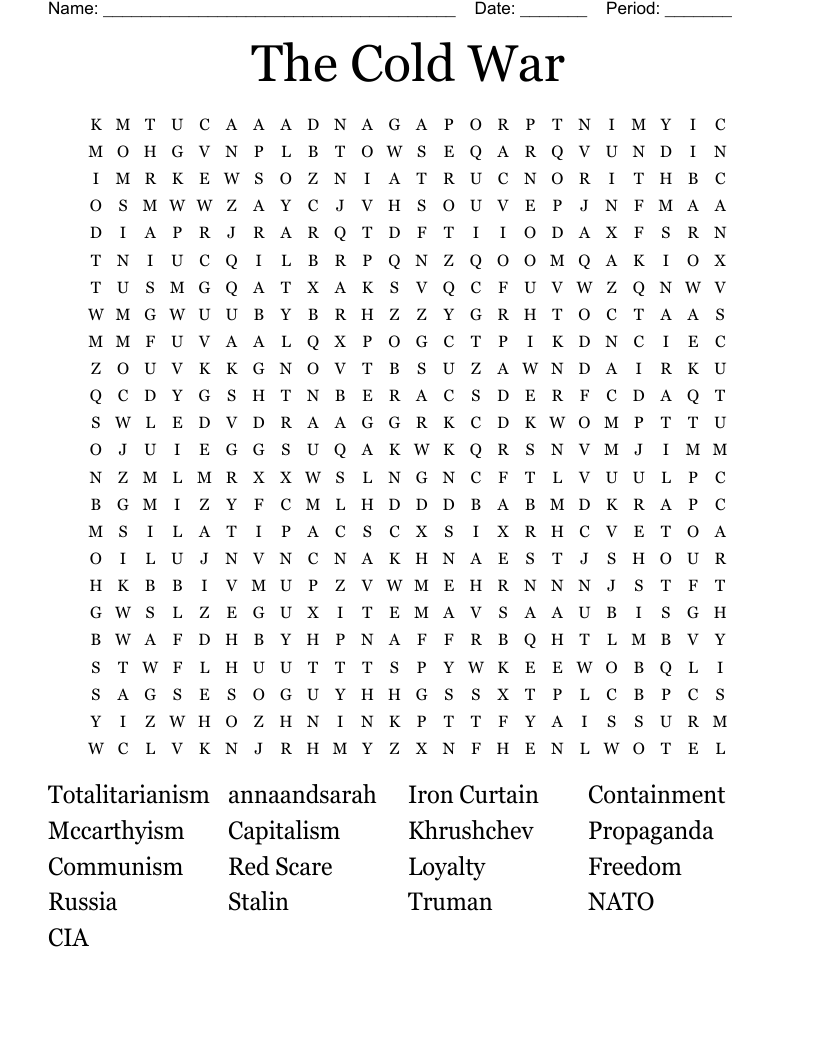 The Cold War Word Search