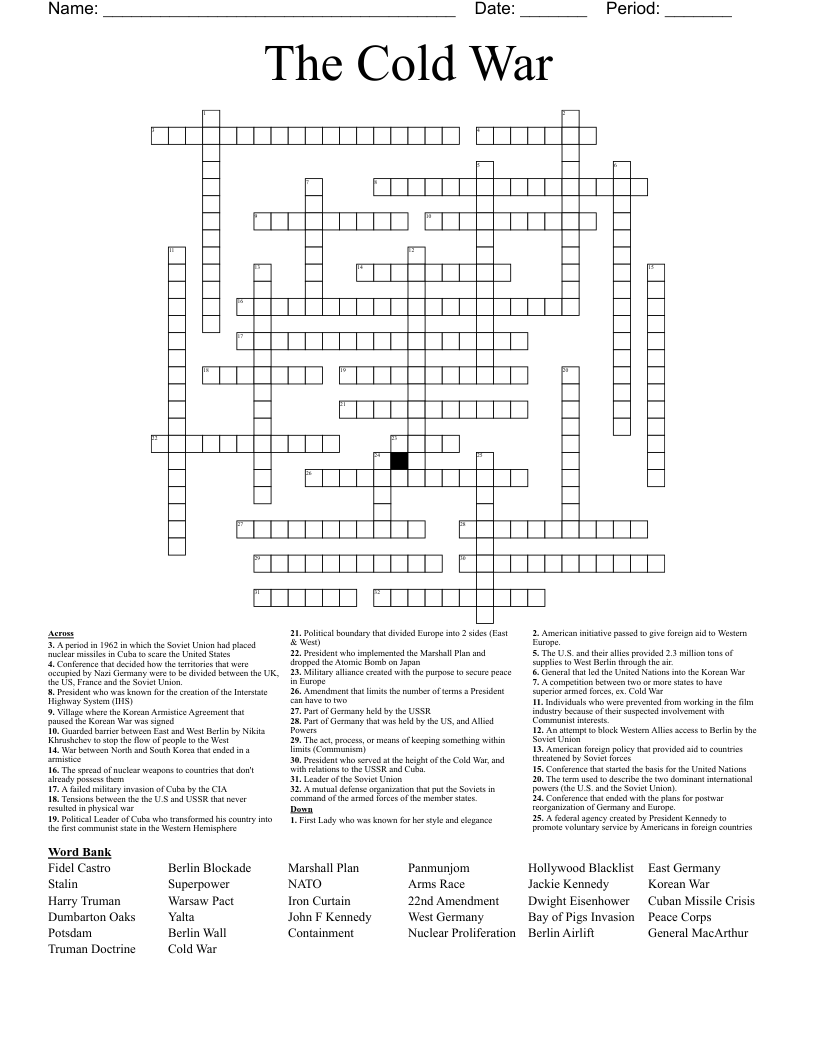 The Cold War Crossword