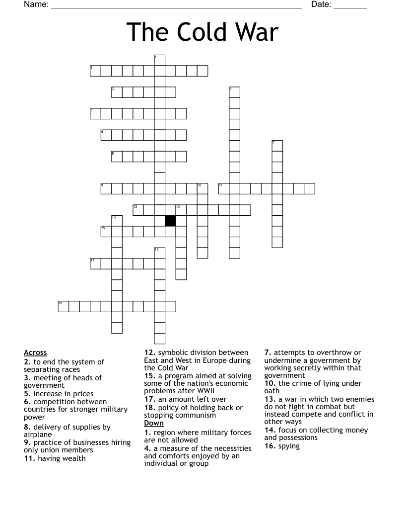 The Cold War Crossword